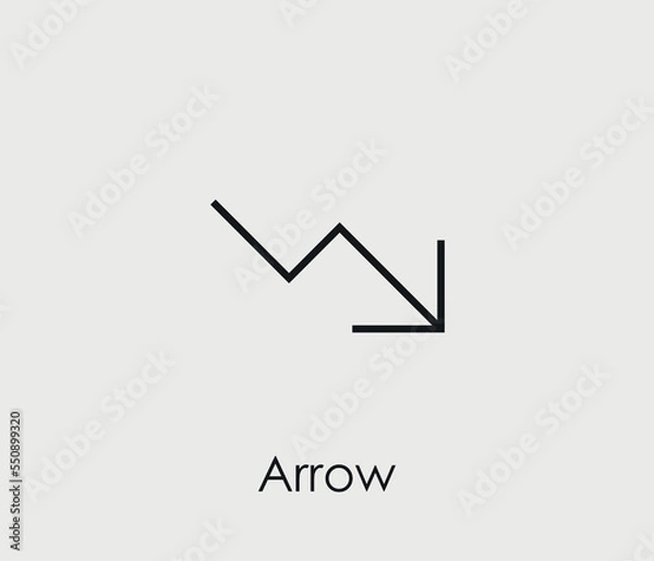 Fototapeta Arrow vector icon. Editable stroke. Symbol in Line Art Style for Design, Presentation, Website or Mobile Apps Elements, Logo.  Arrow symbol illustration. Pixel vector graphics - Vector