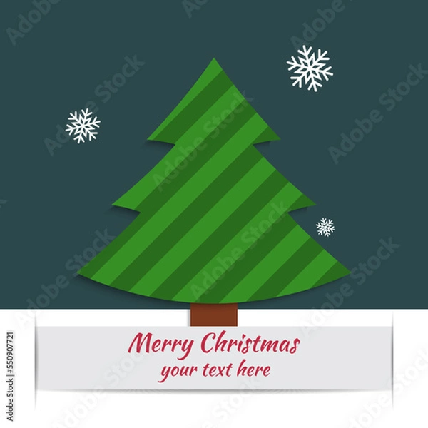 Obraz Christmas tree applique. Christmas Greeting Card. Vector illustration