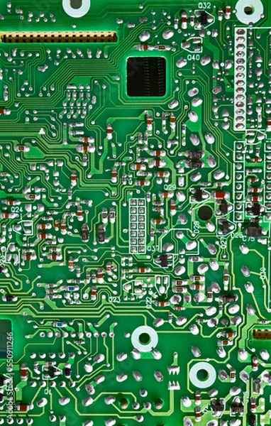 Fototapeta Close-up of a computer board, (manufacturer's names and logos have been and removed)