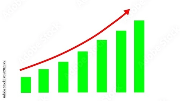 Fototapeta 4k, Graph Growth Chart Infographics Profit Up. Business growth and success