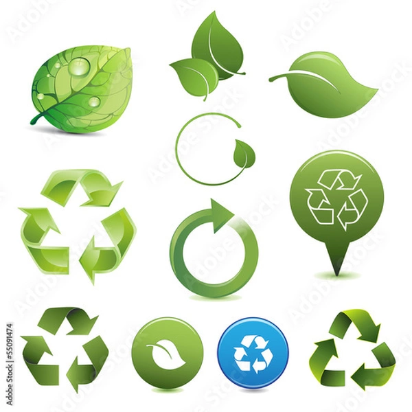 Obraz eco icons set