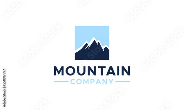 Obraz Mountain Logo Design on a simple square.