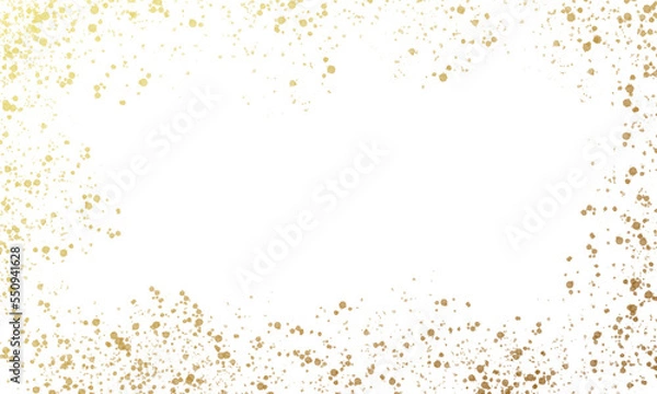 Obraz Abstract gold confetti overlay, isolated object with transparent background, metallic sparkles, golden falling  random snow