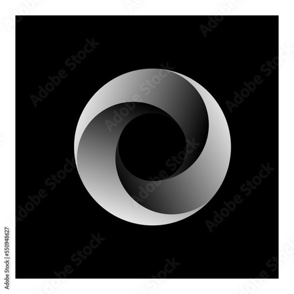 Fototapeta Vortex Spiral logo abstract circle shape - spiral motion twirl twist curve rotation spin whirlpool radial warp geometric shape for businesses - spinning circle