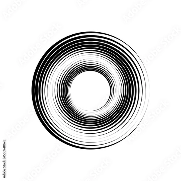 Obraz Vortex Circle logo abstract circle shape - spiral motion twirl twist curve rotation spin whirlpool radial warp geometric shape for businesses - spinning circle