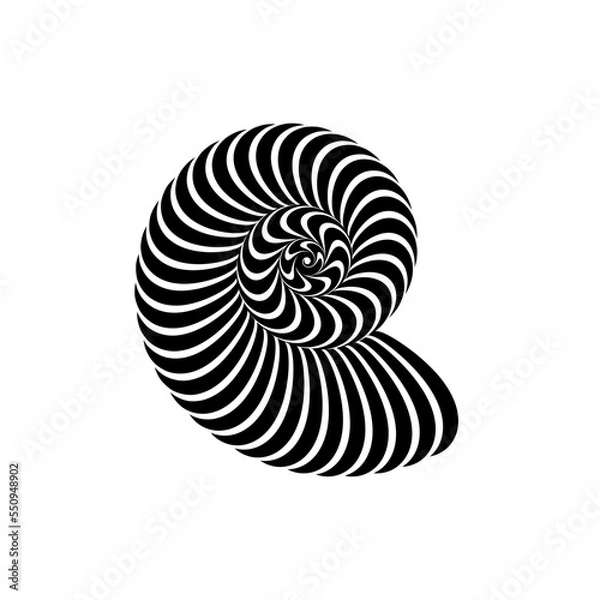 Fototapeta OpArt Optical Illusion Logo Abstract Design, Abstract art illustration with black and white stripes, pattern background