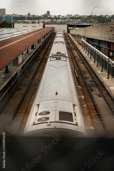 Obraz Rail yard trains from above