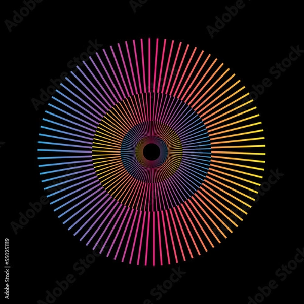 Obraz OpArt Optical Illusion Logo Abstract Design, Abstract art illustration with black and white stripes, pattern background