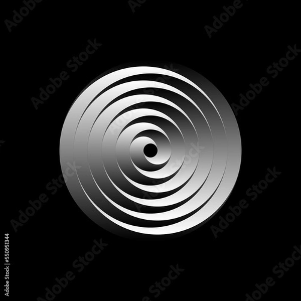 Obraz Vortex Spiral logo abstract circle shape - spiral motion twirl twist curve rotation spin whirlpool radial warp geometric shape for businesses - spinning