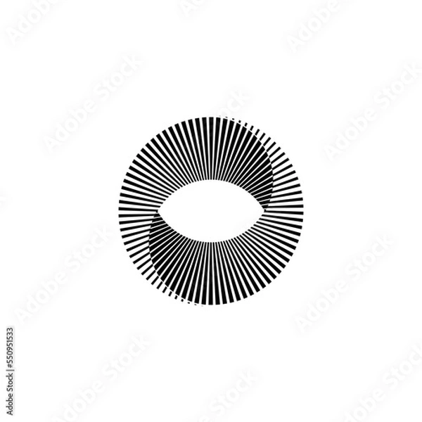 Fototapeta OpArt Optical Illusion Logo Abstract Design, Abstract art illustration with black and white stripes, pattern background