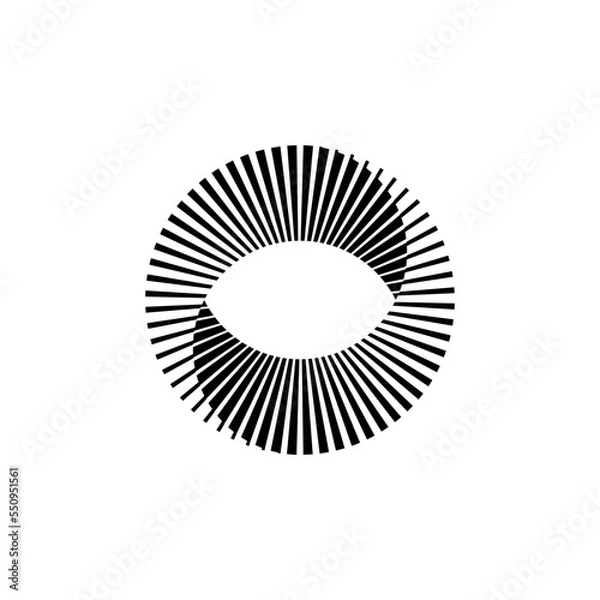 Fototapeta OpArt Optical Illusion Logo Abstract Design, Abstract art illustration with black and white stripes, pattern background