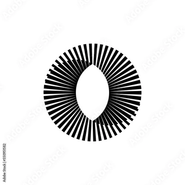 Fototapeta OpArt Optical Illusion Logo Abstract Design, Abstract art illustration with black and white stripes, pattern background