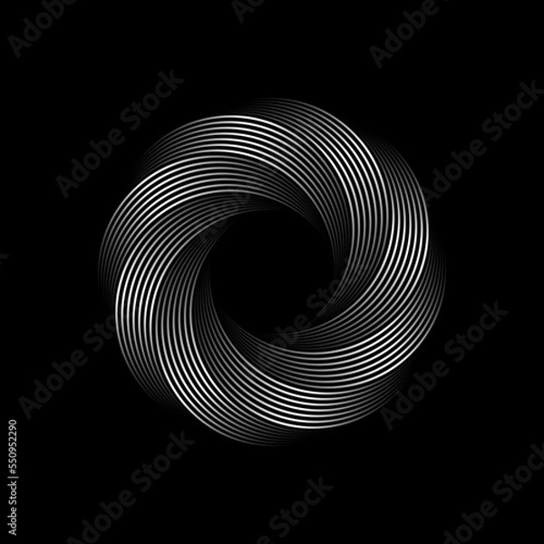 Fototapeta Vortex Circle logo abstract circle shape - spiral motion twirl twist curve rotation spin whirlpool radial warp geometric shape for businesses - spinning circle