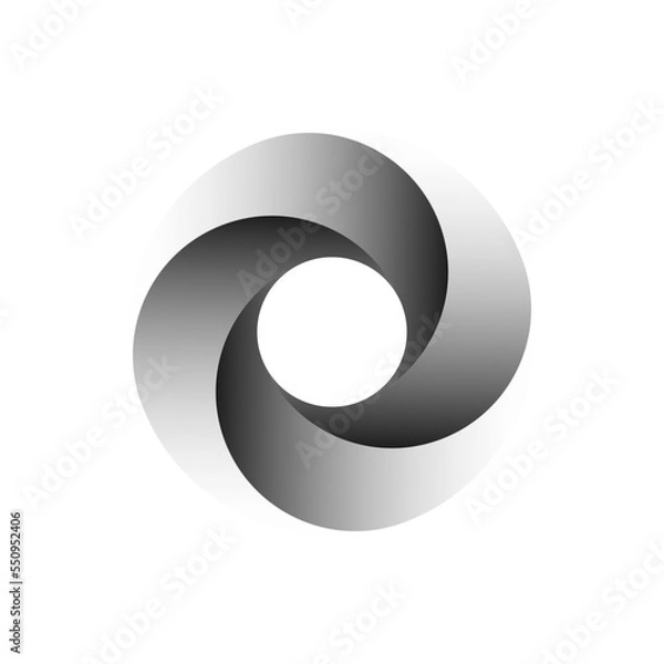 Fototapeta Vortex Circle logo abstract circle shape - spiral motion twirl twist curve rotation spin whirlpool radial warp geometric shape for businesses - spinning circle