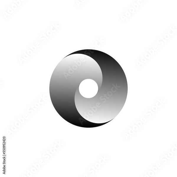 Fototapeta Vortex Circle logo abstract circle shape - spiral motion twirl twist curve rotation spin whirlpool radial warp geometric shape for businesses - spinning circle