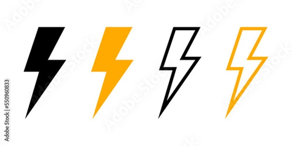Fototapeta Lightning bolt icon set