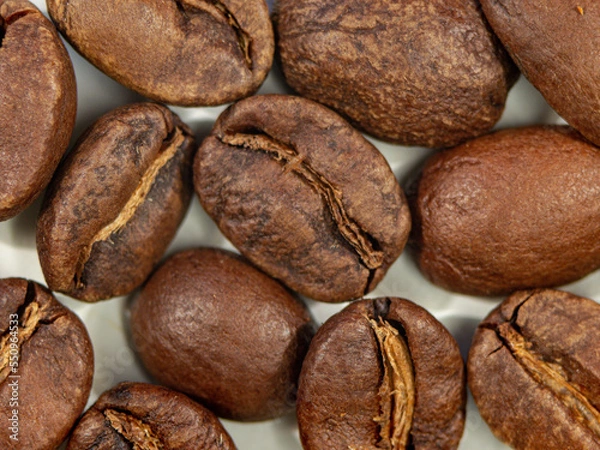 Obraz Macro shot of roasted coffee beans