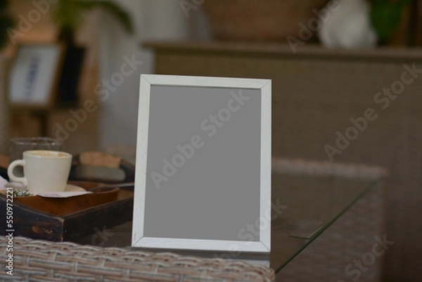 Fototapeta frame, blank, empty, board, wood, laptop, 