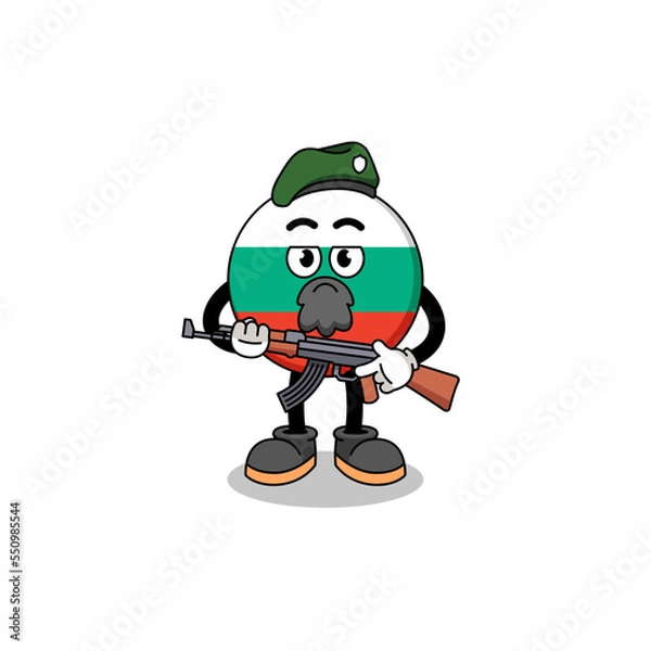 Fototapeta Character cartoon of bulgaria flag as a special force