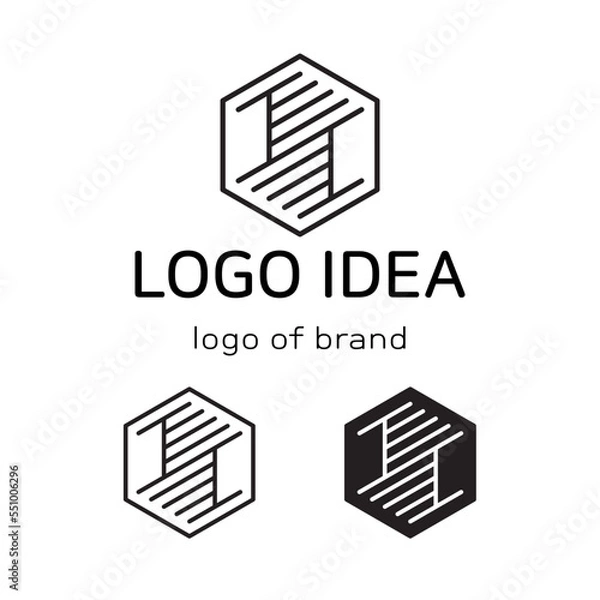 Obraz T in Hexagon Logo 2