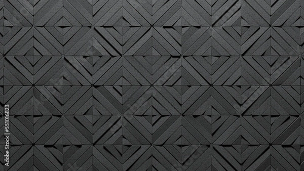 Fototapeta Dark Textured Geometrical Background (3d Illustration)