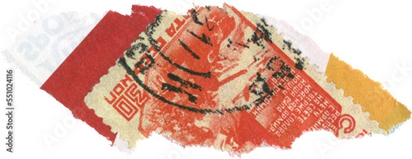 Fototapeta red textured scrap of paper 