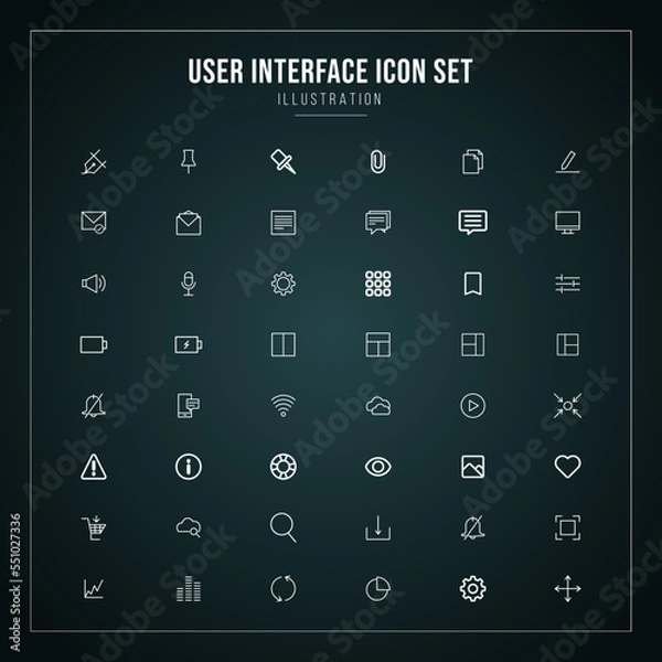 Obraz User Interface Icon Set Vector Illustration