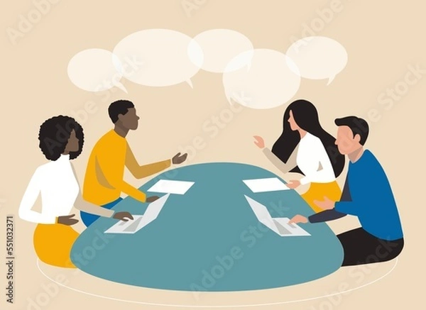 Fototapeta Group Of Team Workers On A Business Meeting