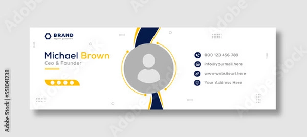 Fototapeta Corporate business professional modern email signature template or email footer and personal social media cover template design creative layout