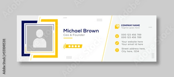 Fototapeta Corporate business professional modern email signature template or email footer and personal social media cover template design creative layout