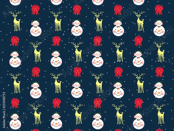 Fototapeta Christmas Cartoon theme Pattern Digital Paper