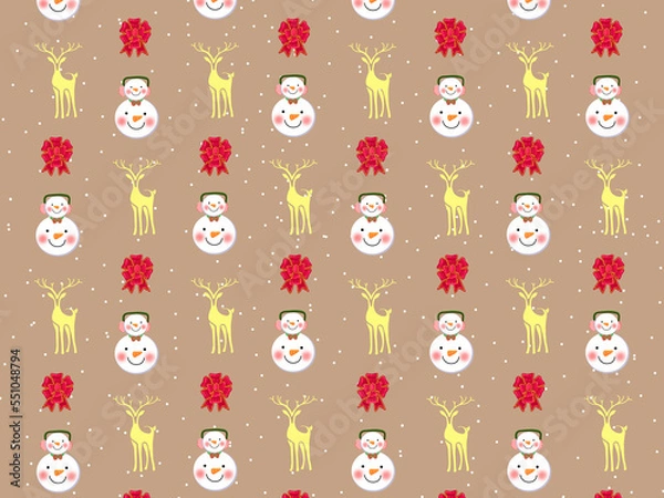 Fototapeta Christmas Cartoon theme Pattern Digital Paper