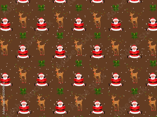 Fototapeta Christmas Cartoon theme Pattern Digital Paper