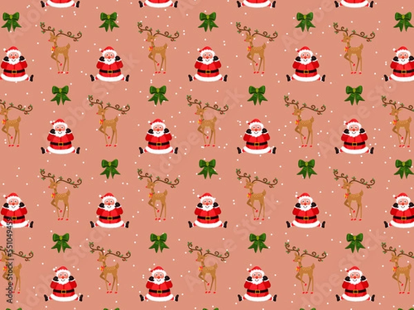 Fototapeta Christmas Cartoon theme Pattern Digital Paper