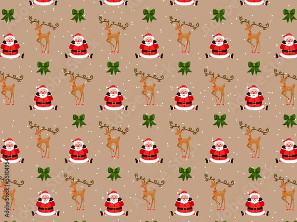 Fototapeta Christmas Cartoon theme Pattern Digital Paper