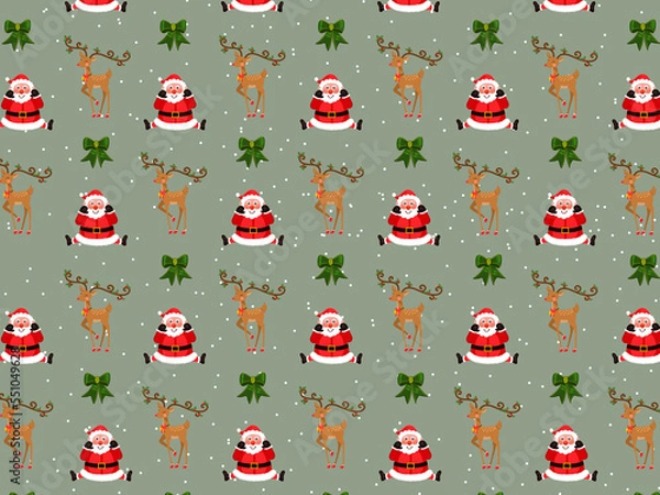 Fototapeta Christmas Cartoon theme Pattern Digital Paper