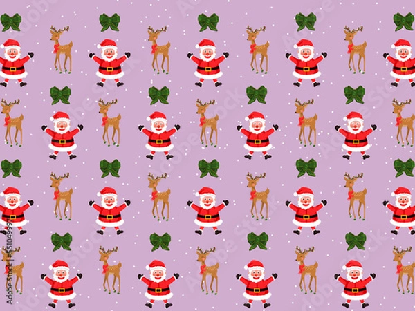 Obraz Christmas Cartoon theme Pattern Digital Paper