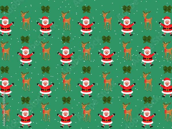 Fototapeta Christmas Cartoon theme Pattern Digital Paper