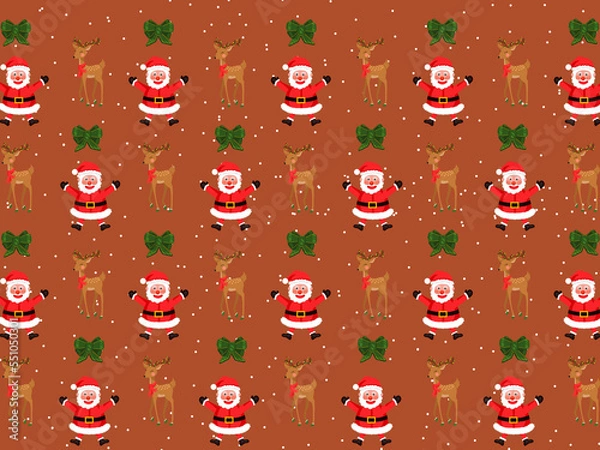 Fototapeta Christmas Cartoon theme Pattern Digital Paper