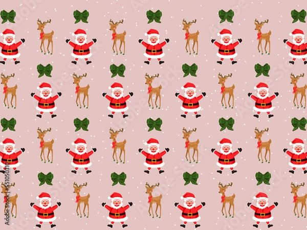 Fototapeta Christmas Cartoon theme Pattern Digital Paper
