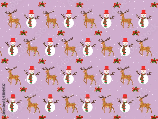 Fototapeta Christmas Cartoon theme Pattern Digital Paper