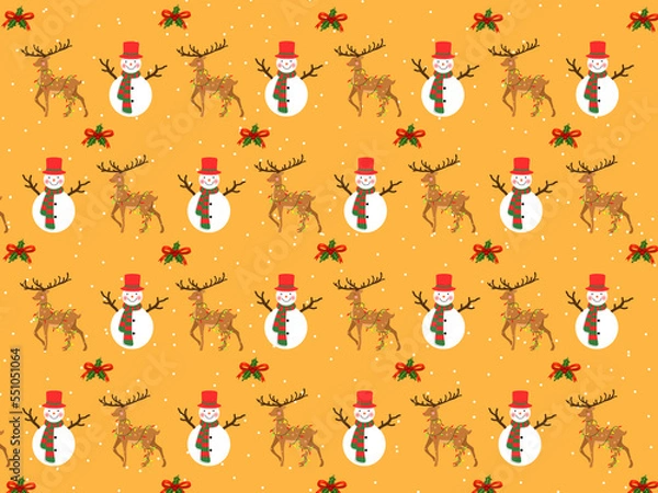 Fototapeta Christmas Cartoon theme Pattern Digital Paper