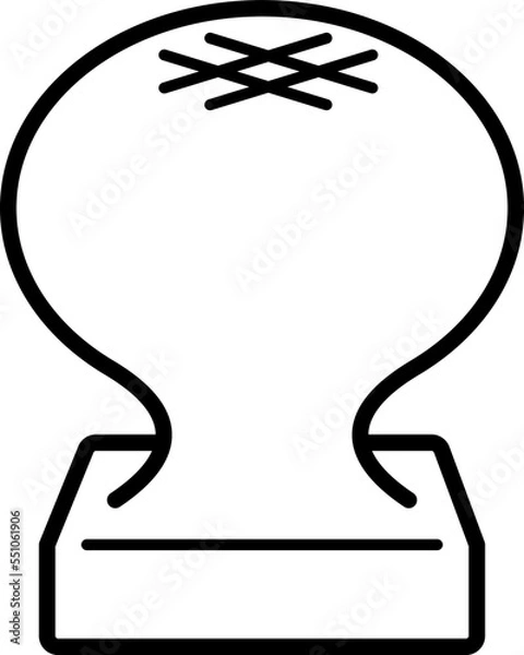 Obraz 焼いた餅の可愛いモノクロイラスト