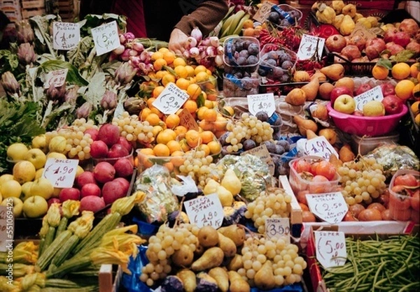 Fototapeta fruit and vegetables at market