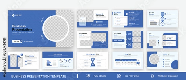 Fototapeta Creative business powerpoint presentation slide template