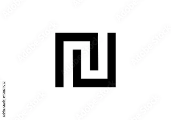 Fototapeta logo letter initial N initial company icon business logo background illustration