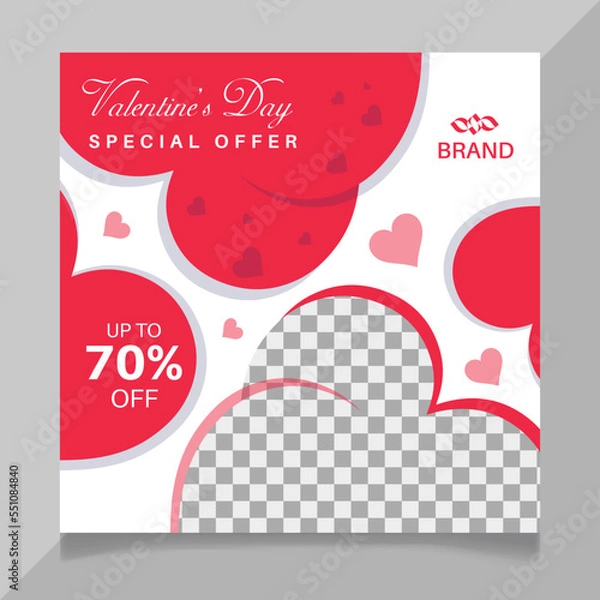 Obraz Valentine's day social media post design