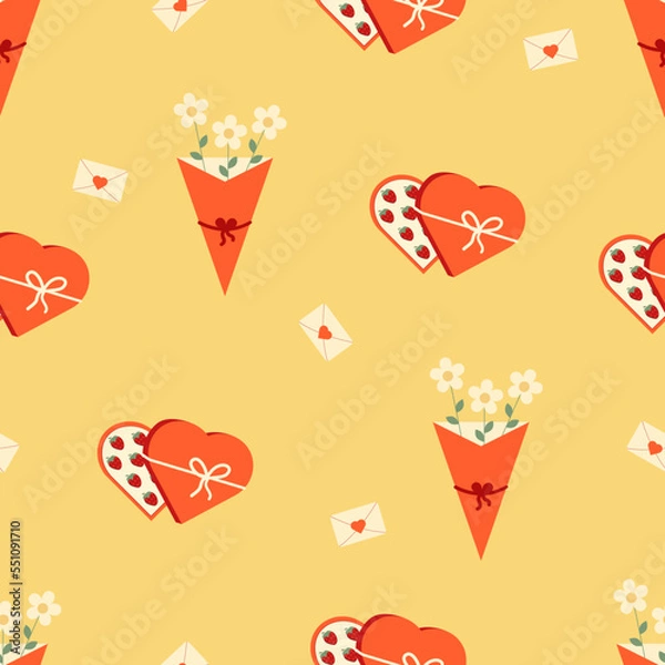Obraz Valentine's Day vector illustration seamless pattern