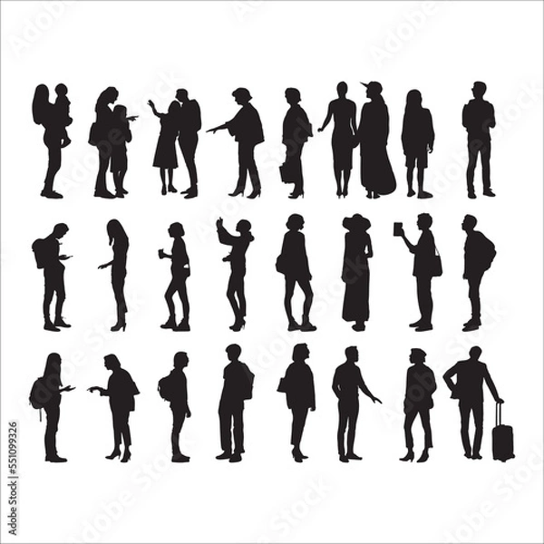 Obraz silhouette people on white background , Vector	