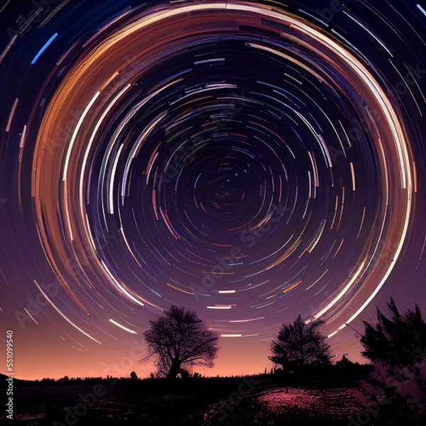 Obraz Colourfull star trails